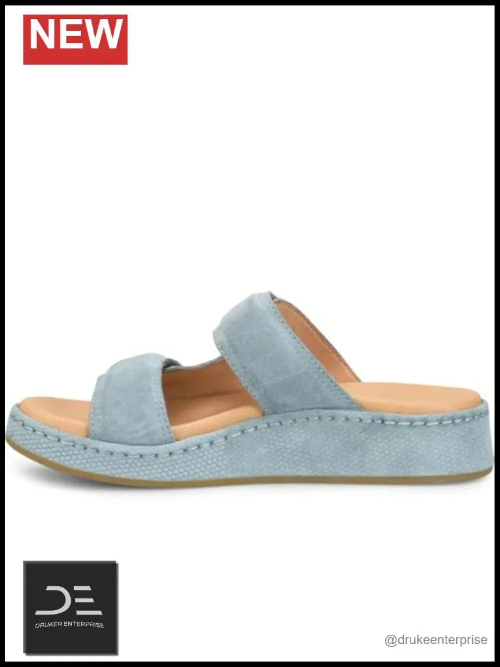 Born Vivian Womens Suede Wedge Sandals Open Toe Hook Loop Casual